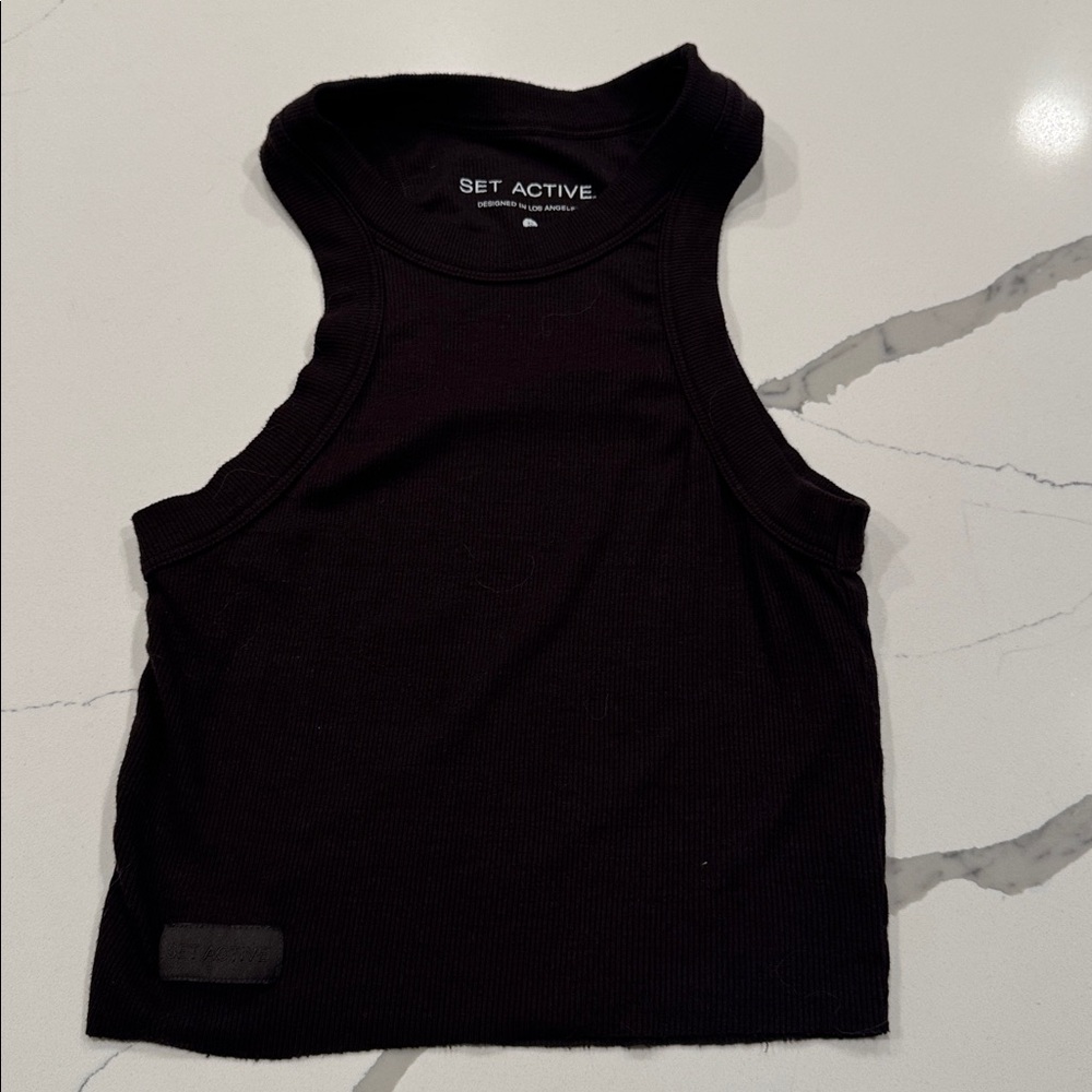 SET Active Cropped Tank in Brown